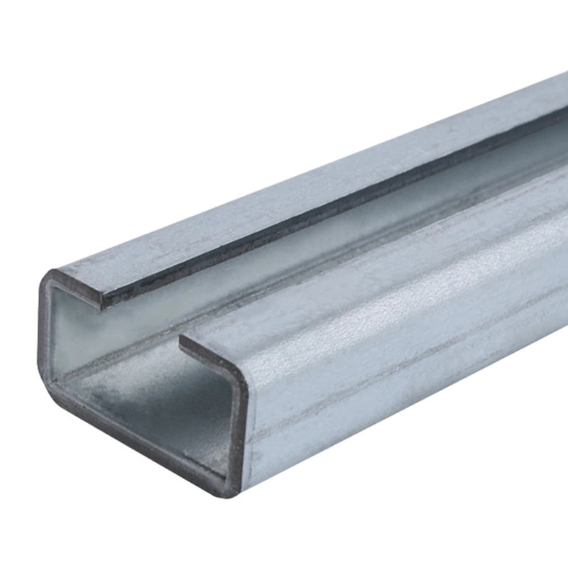 Guía de riel móvil con abrazadera de tubería, canal deslizante móvil de canal C, riel guía de acero al carbono/acero inoxidable con orificios